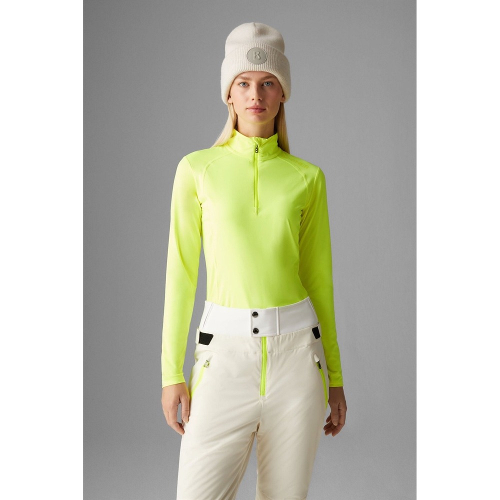 Bogner Medita Vibrant Yellow Fleece First Layer Ski Top Women's L Retail $249